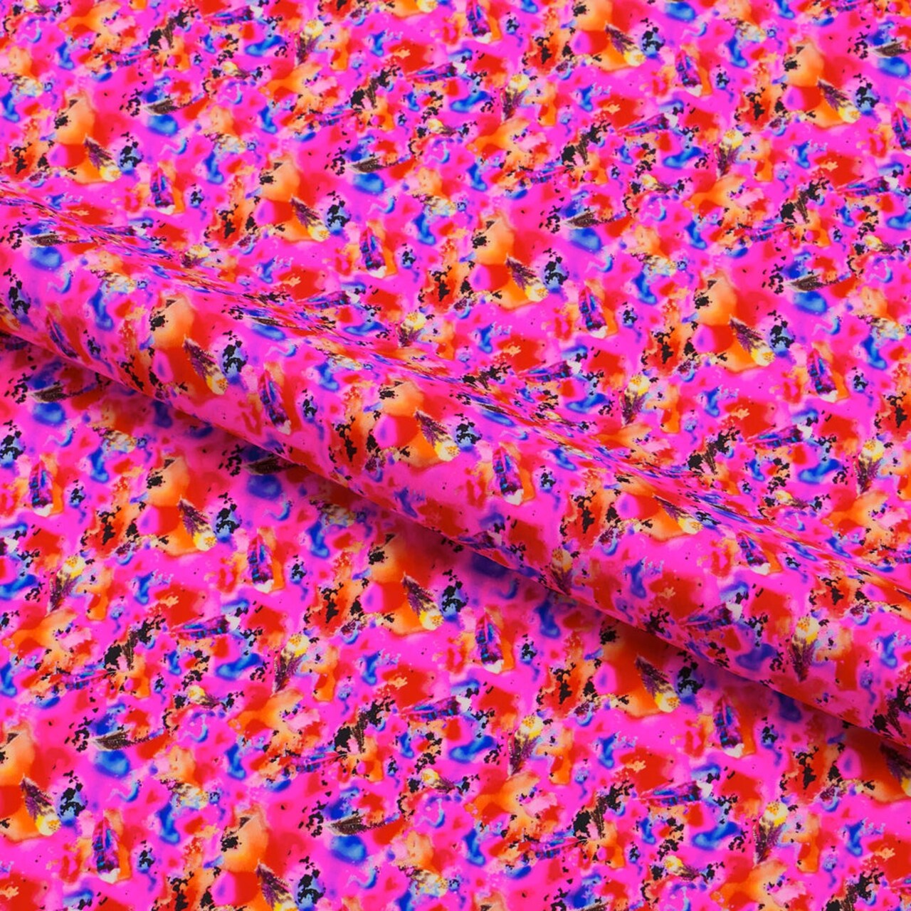1 Yard Cosmic Lava Four Way Stretch Printed Nylon Spandex Fabric for Apparel